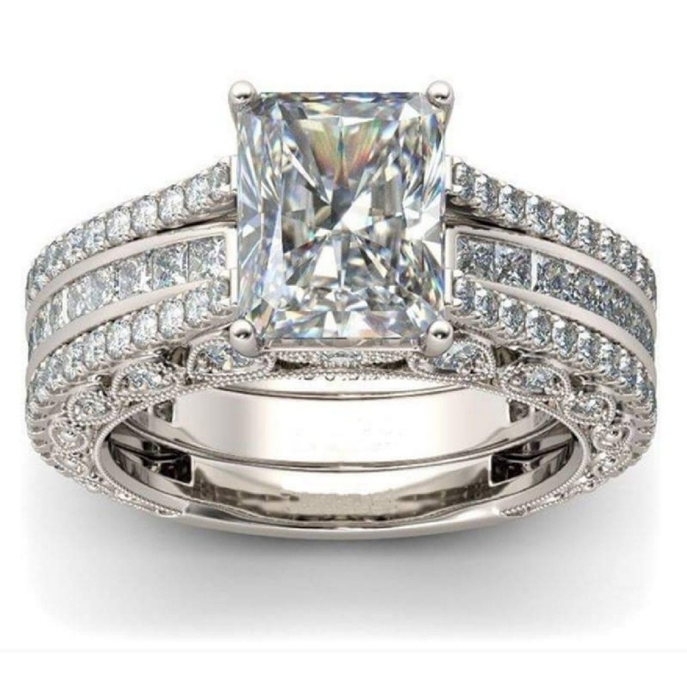 5🌟Rated Princess cut 925 sterling silver  ring
