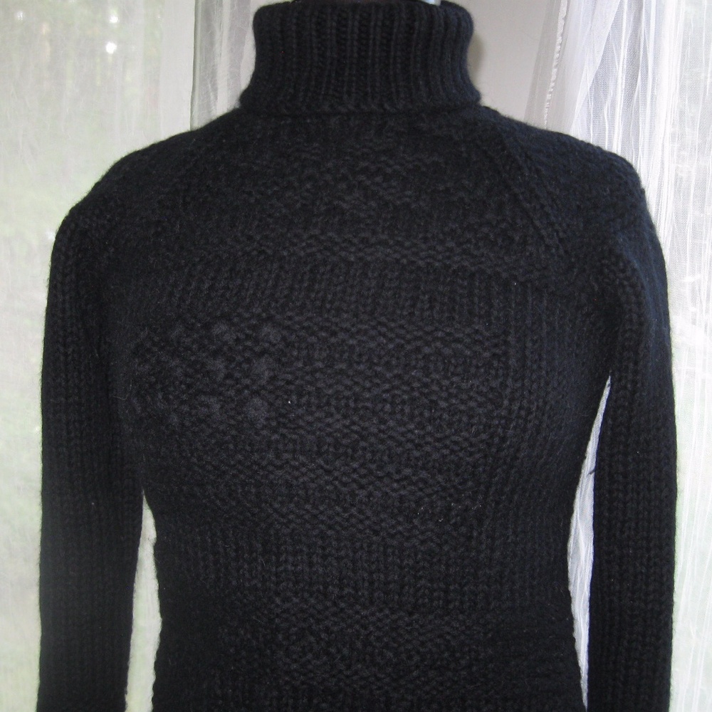 RL POLO Chunky Crop Cable Knit Sweater Wool Small