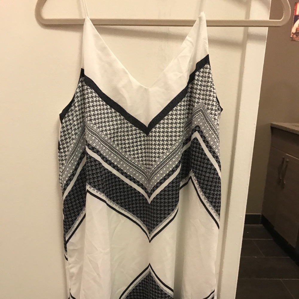 White print shift dress