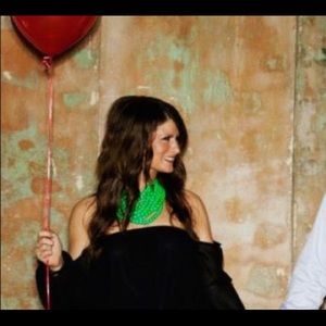 Green beaded wooden necklace