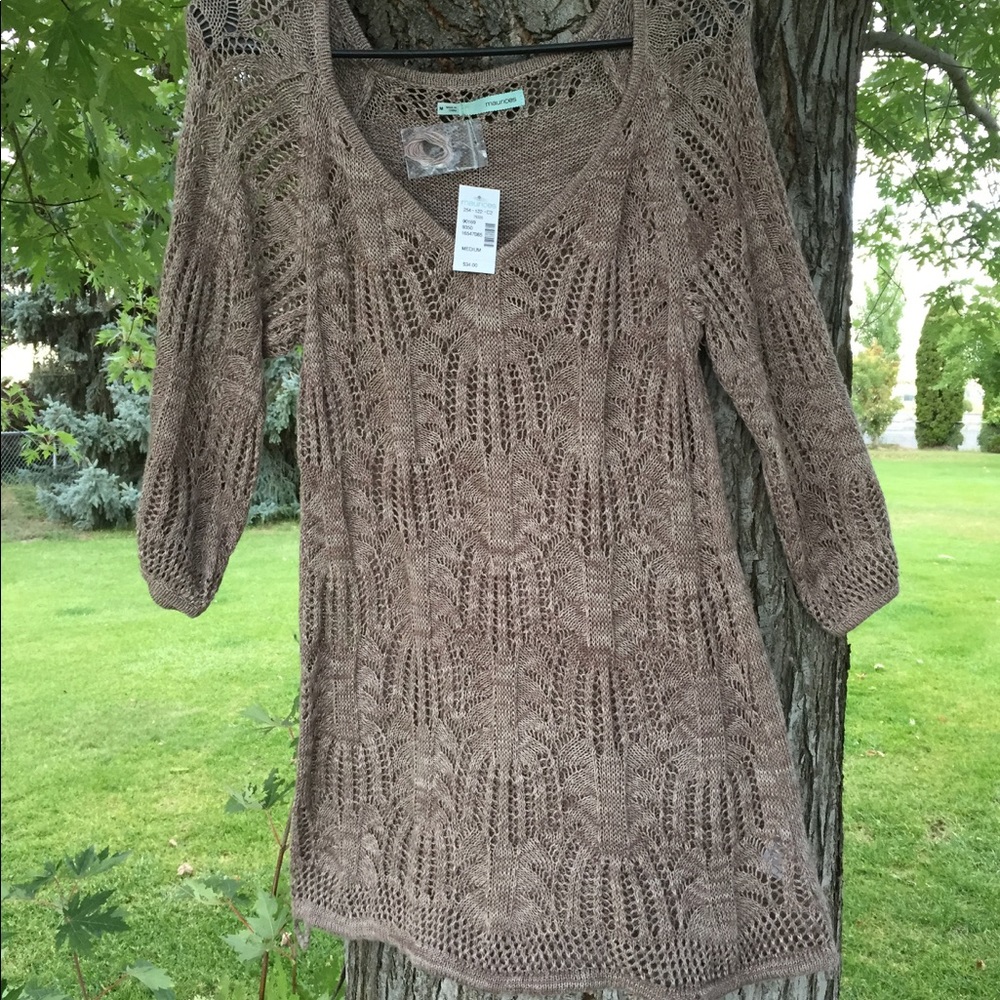 Maurices knit sweater brown heather