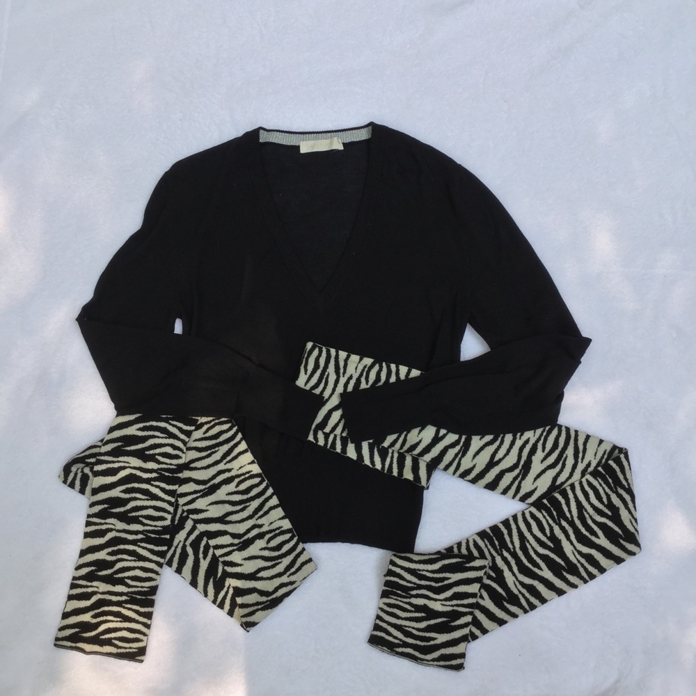 Valentino Sweater with Zebra print waist wrap