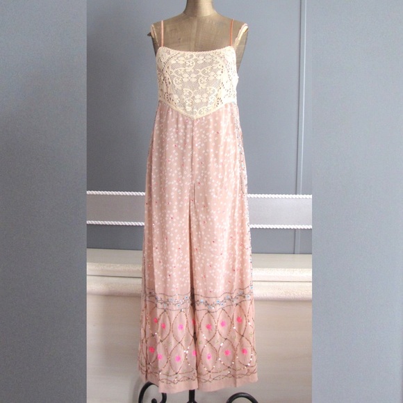 Free People New Romantics Shanti Blush Romper XS S - Picture 2 of 8