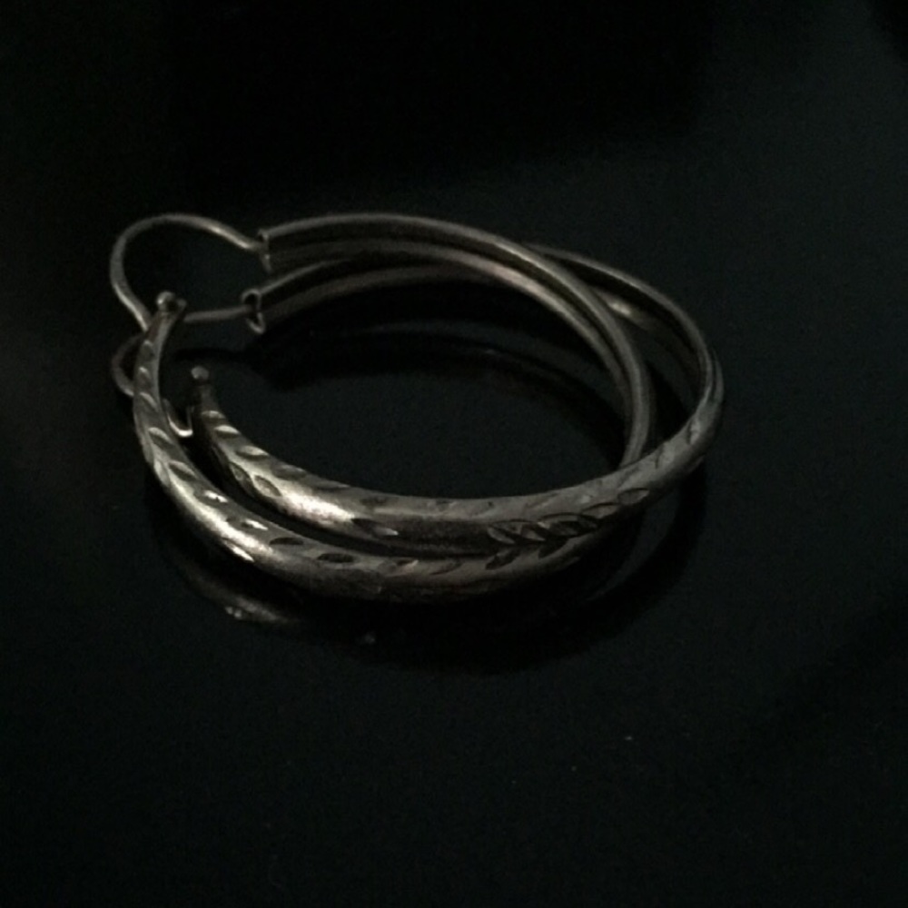 Silver hoop earrings