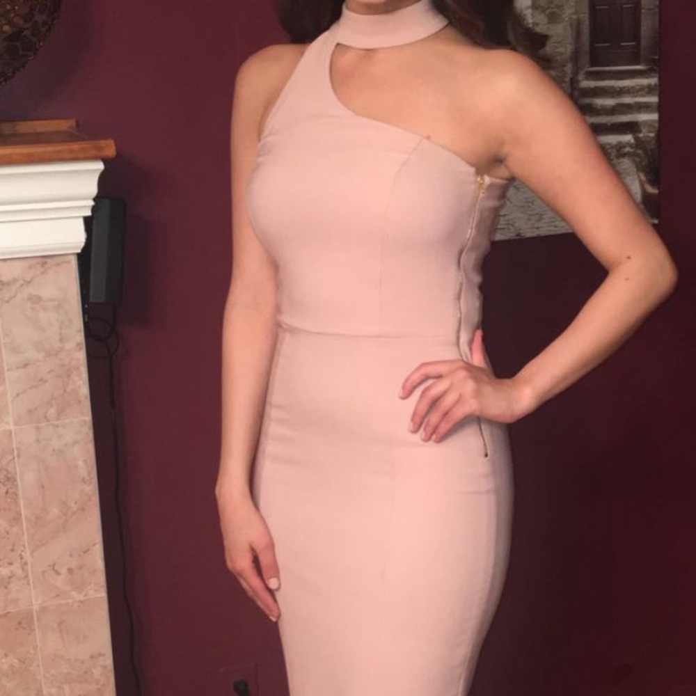 Pink slit dress
