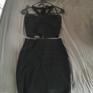 Black/ gold two piece outfit