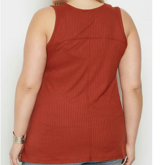 NWT Plus Size Lace up Knit Tank 1X 2X - Picture 2 of 2