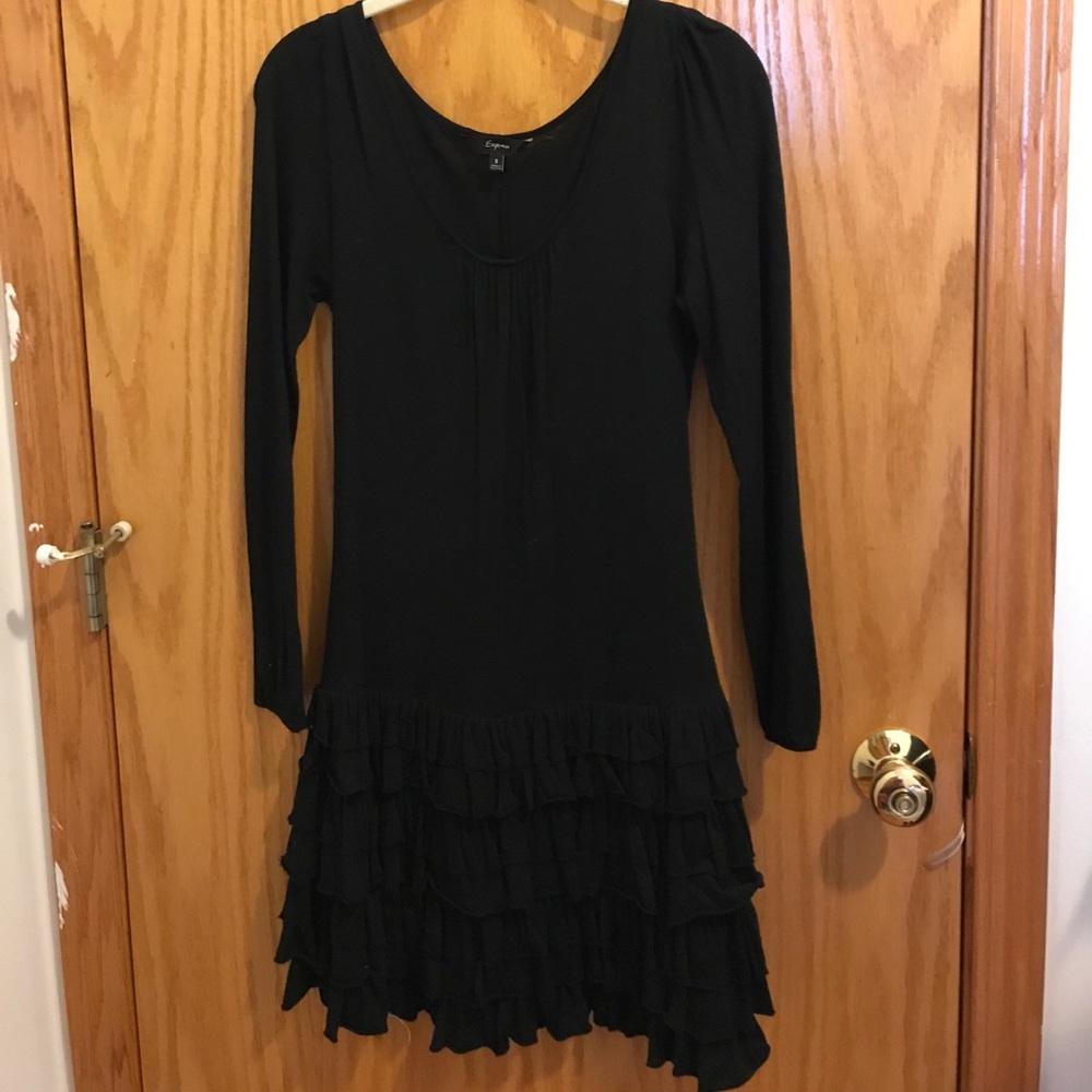 Express cotton black dress