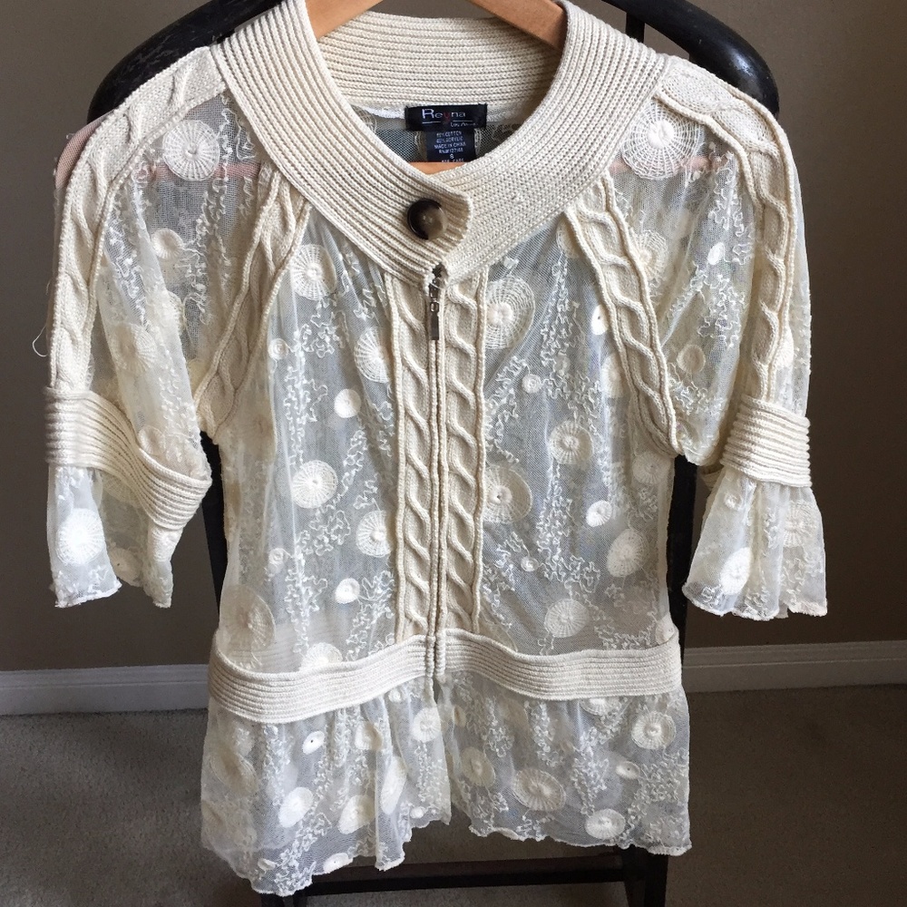 Beautiful Lace and Knit Blouse