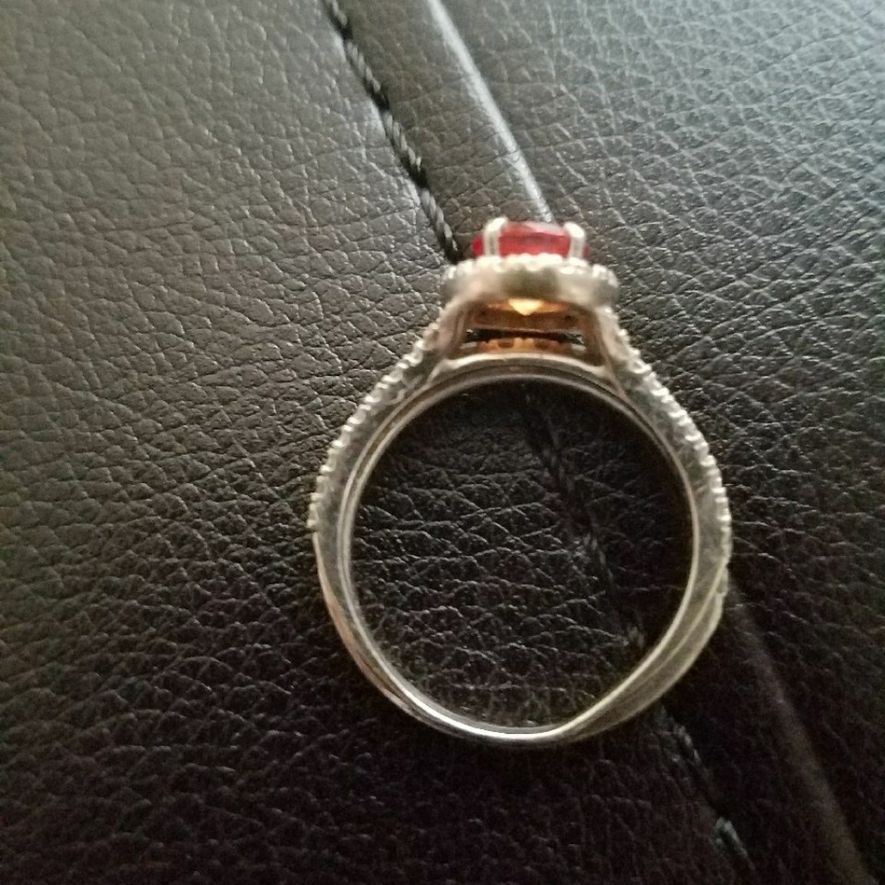 Wedding band and engagement ring combo