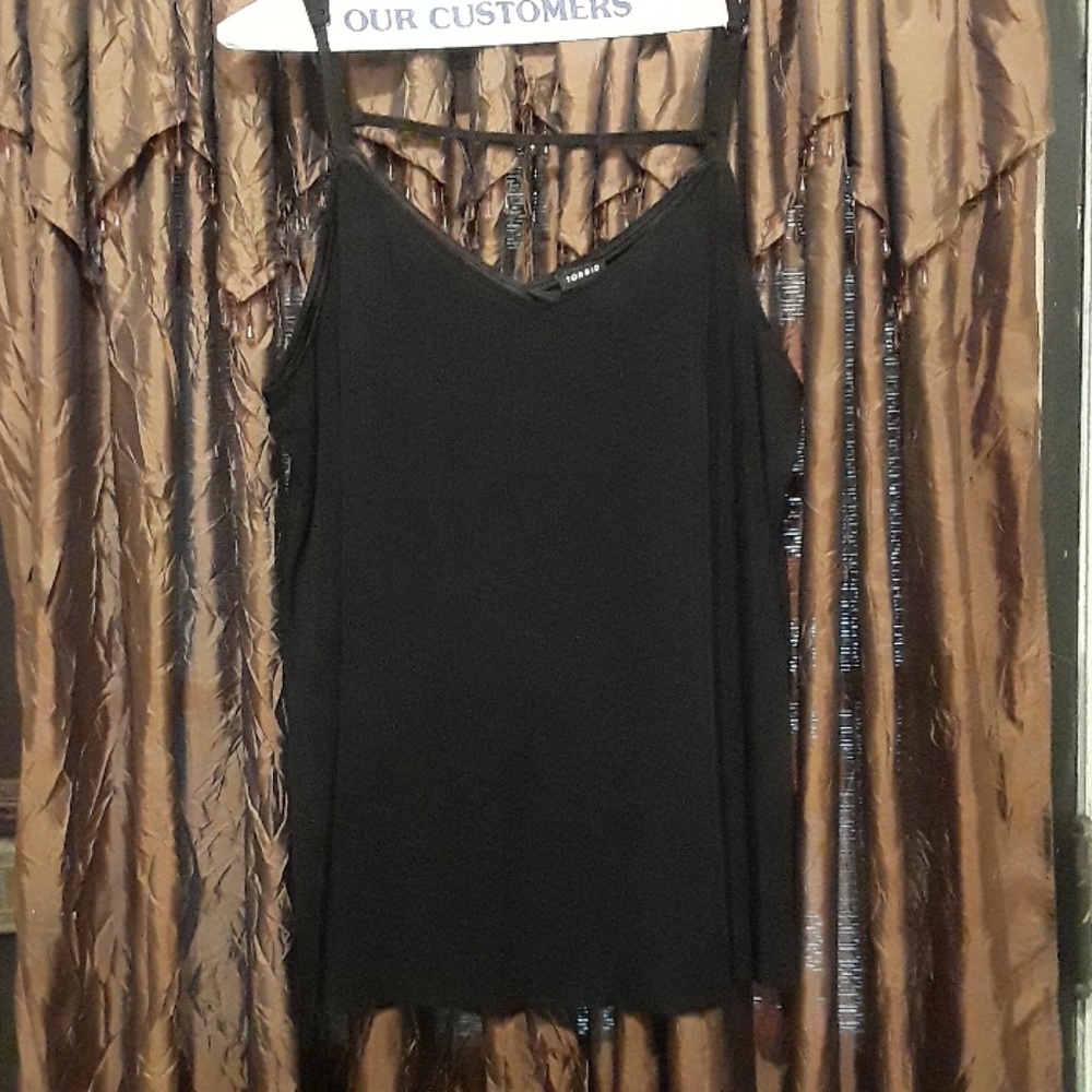 Torrid black lined ribbed camisole