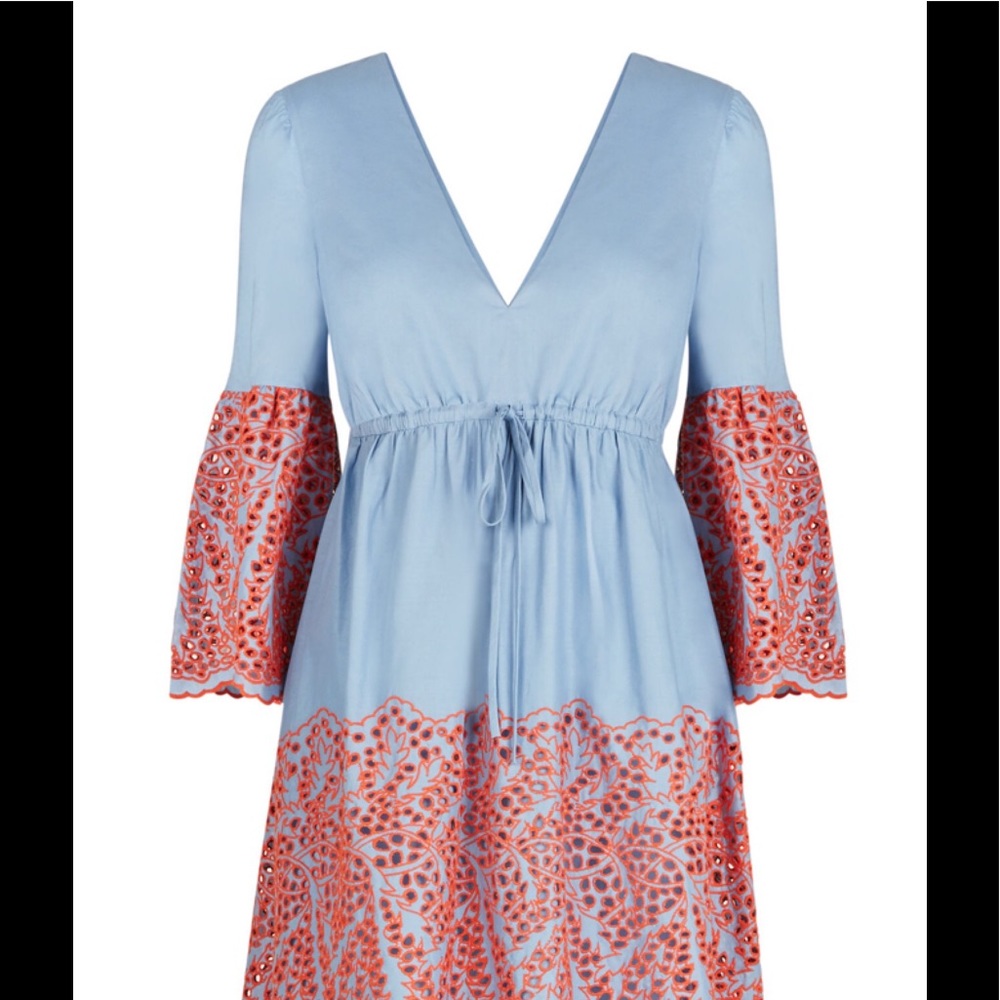 SEXY TILDAH EYELET EMBROIDERED PEASANT DRESS