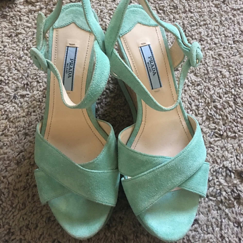 Prada suede wedges espadrilles
