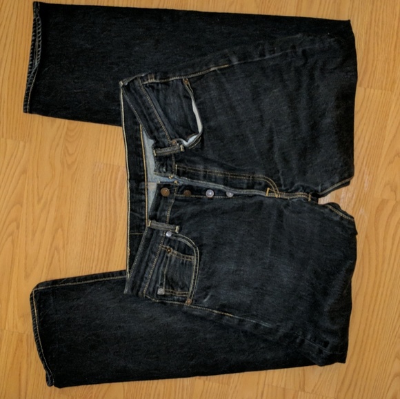 Black button-fly Jeans Mens Levi's 501 - Picture 3 of 6
