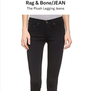 Rag & Bone black plush legging jeans Size 27