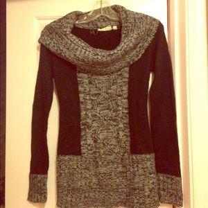 Cowl neck tunic sweater