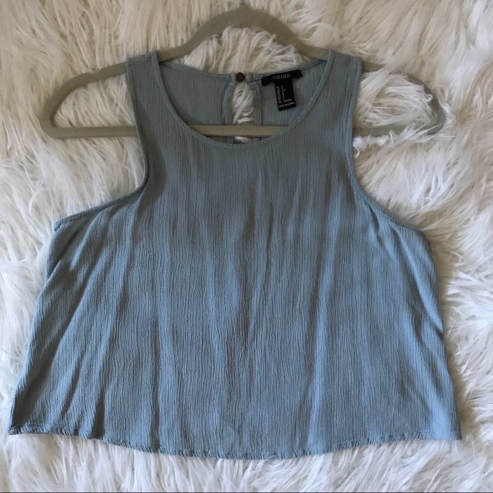 Light blue cropped tank top