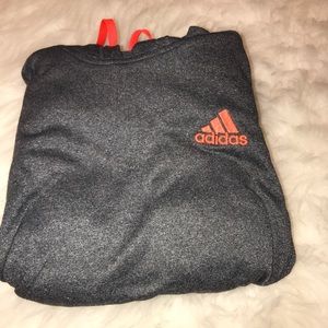 Grey and orange adidas hoodie