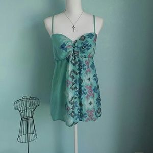 Charlotte Russe Sweetheart Teal Tank Top