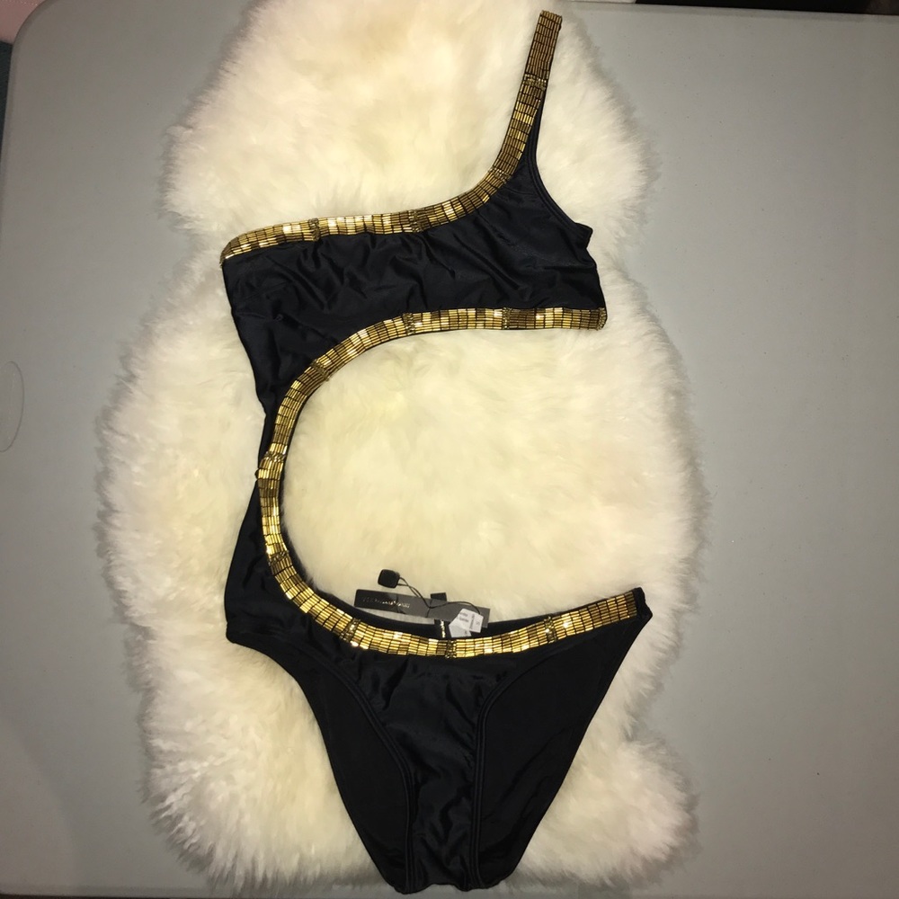 ViX Paula Hermanny Bathing Suit - Black & Gold