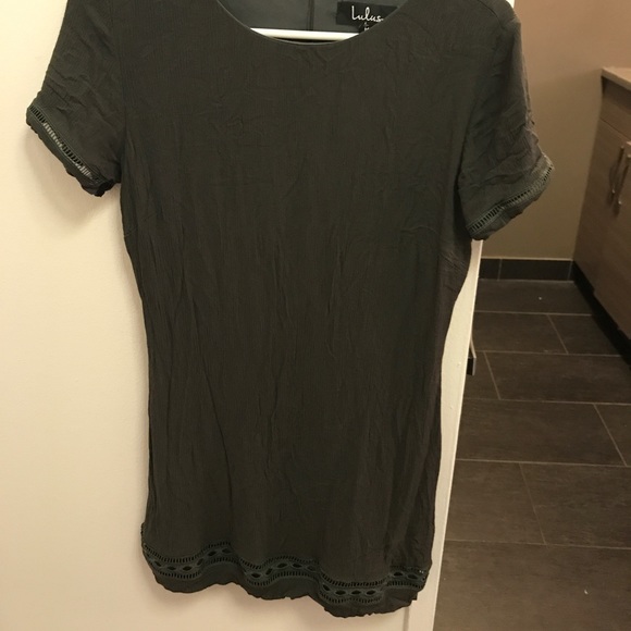 Lulu's - Olive Green Shift Dress - Picture 1 of 8