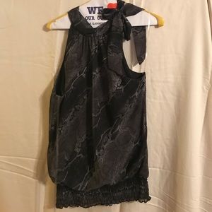 Grey black snake print blouse