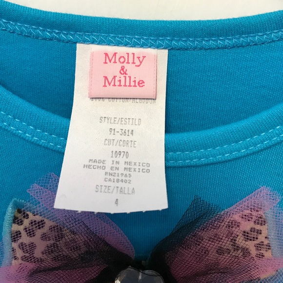 Long sleeve blue/cheetah/zebra strip dress - Picture 2 of 4