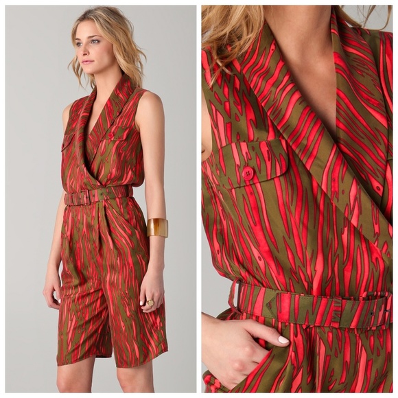 Rare! ❤️HP❤️ Rachel Zoe Eden Pink Zebra Print Jumpsuit Romper 2 - Picture 4 of 5