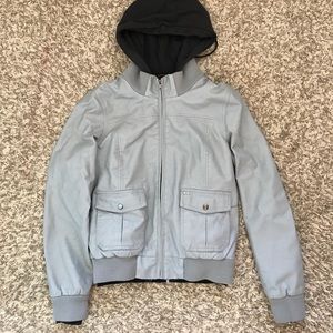 Obey gray leather jacket