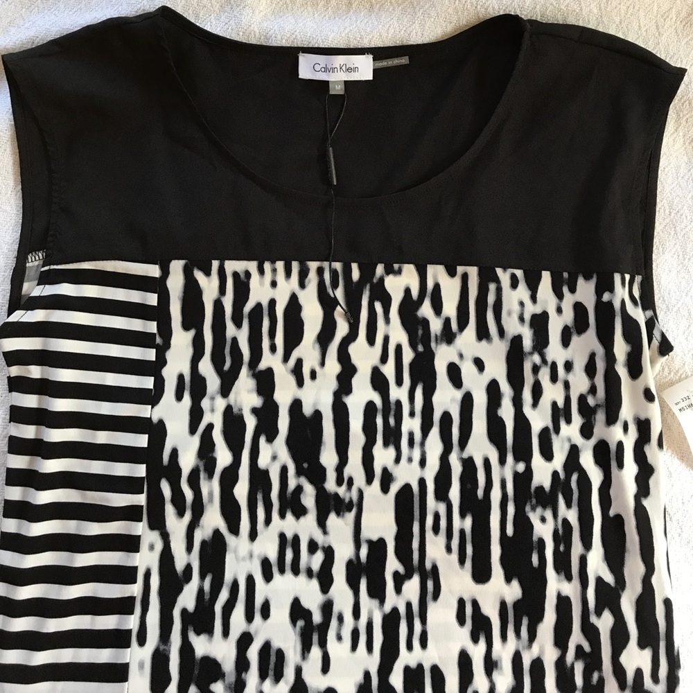 Vintage Calvin Klein Black and White Shirt