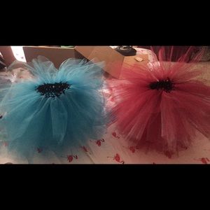 Blue tutu and burgundy tutu