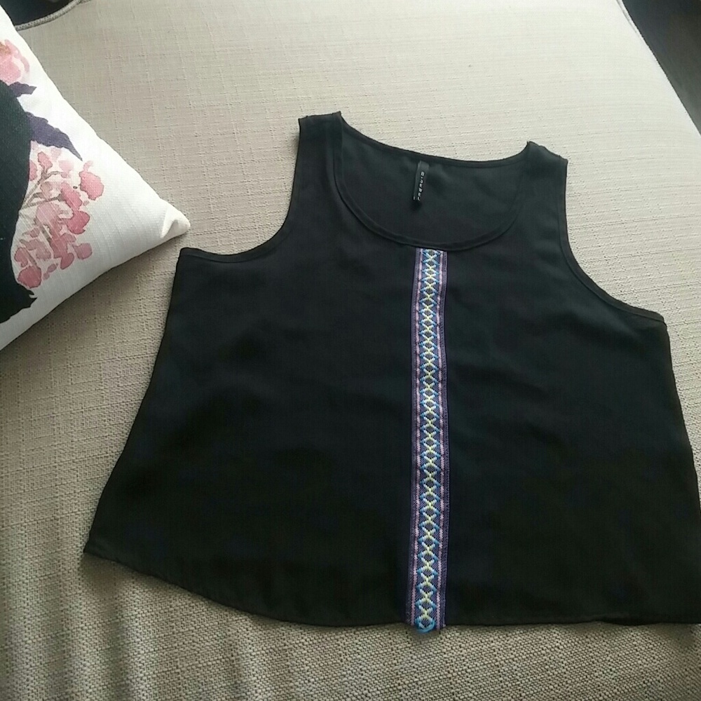 Black embroidered top