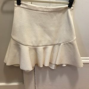 Zara White Perforated Skirt with Flare