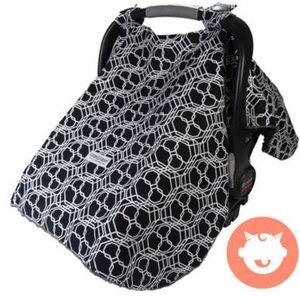 EUC- Car seat Canopy in black white and gray