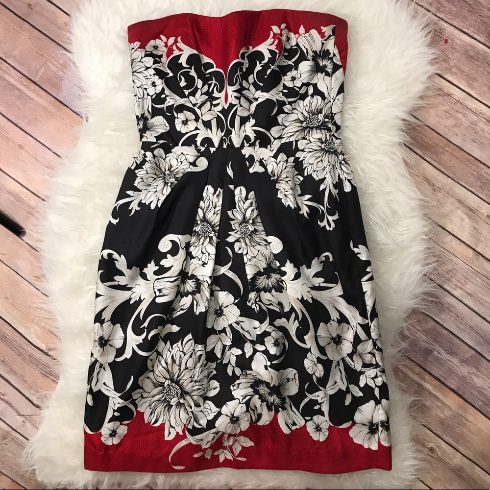 White House Black Market Strapless Silk Dress