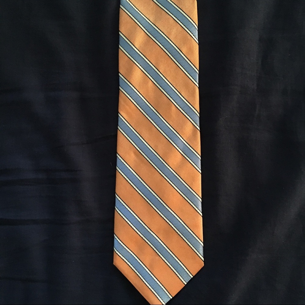Brooks Brothers orange/baby blue striped tie
