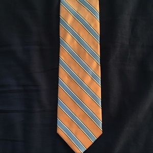 Brooks Brothers orange/baby blue striped tie