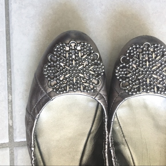 Tahari Shoes - Tahari Valerie Embellished Flats in Pewter