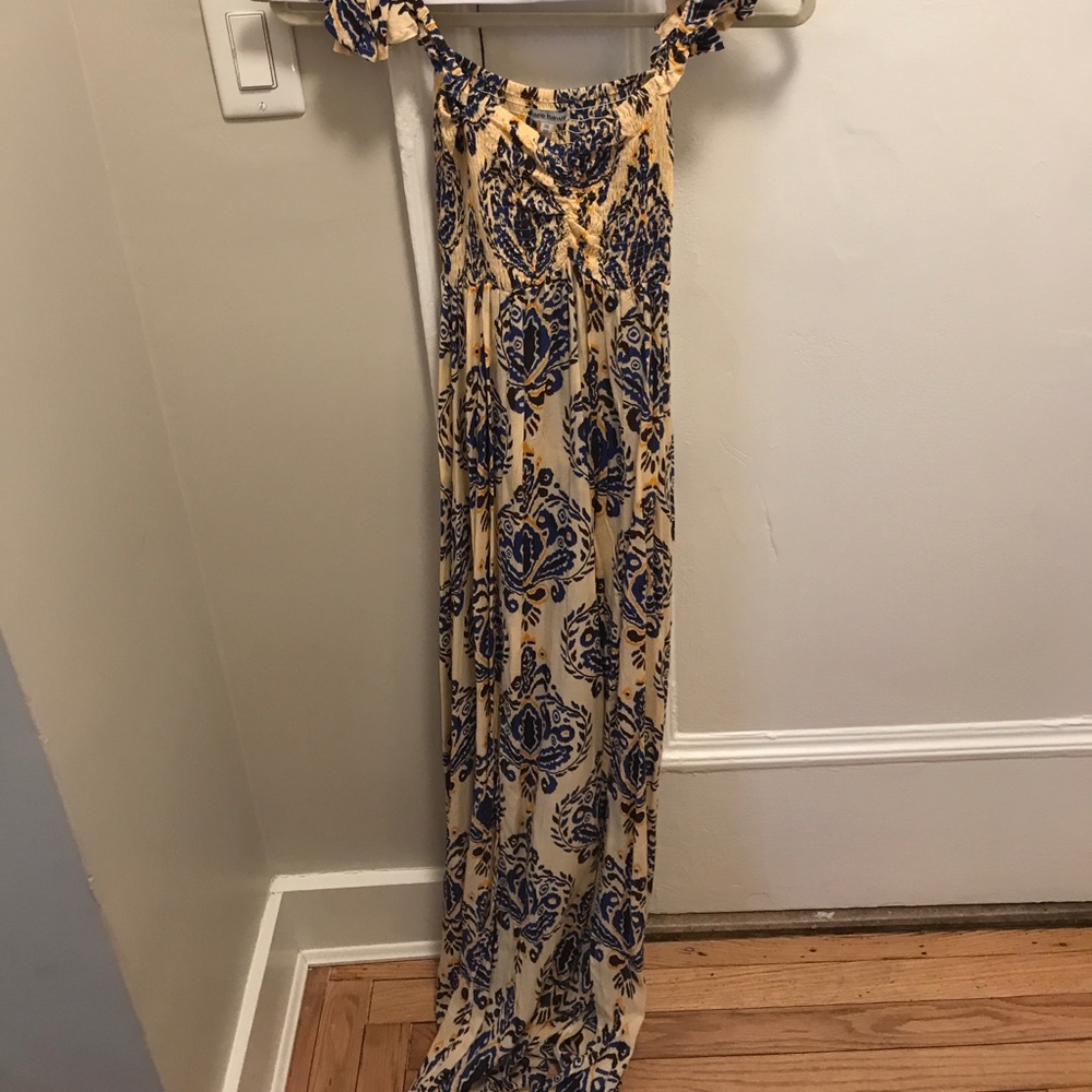 Tiare Hawaii Yellow Maxi off the shoulder dress