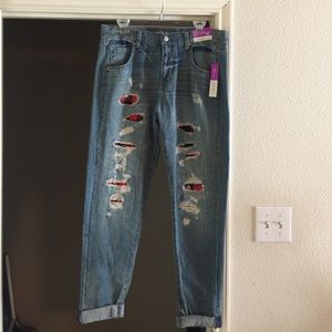 Mossimo Boyfriend patchwork jeans