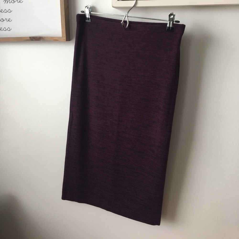 Purple & Black Marled Midi Skirt