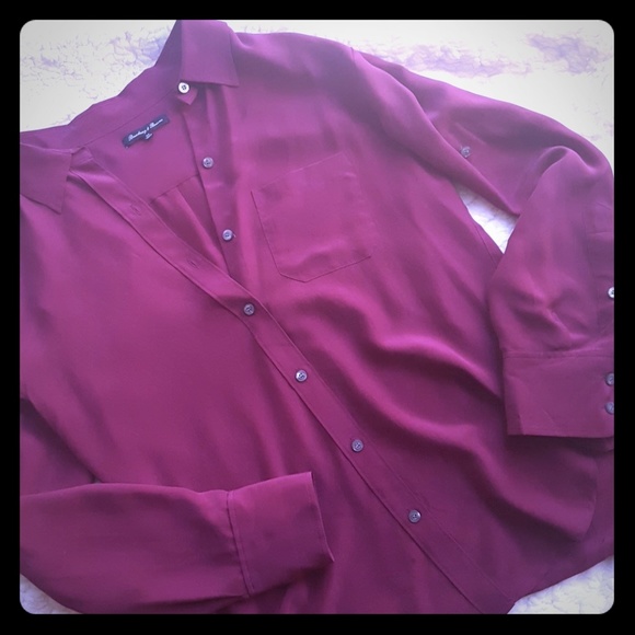 Final Price↞Madewell Maroon Button Down - Picture 2 of 4