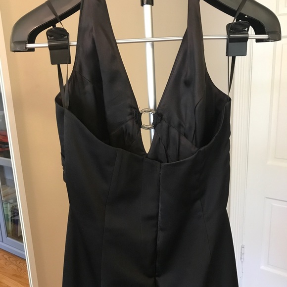 Black floor length gown with rhinestone detail. - Picture 5 of 8