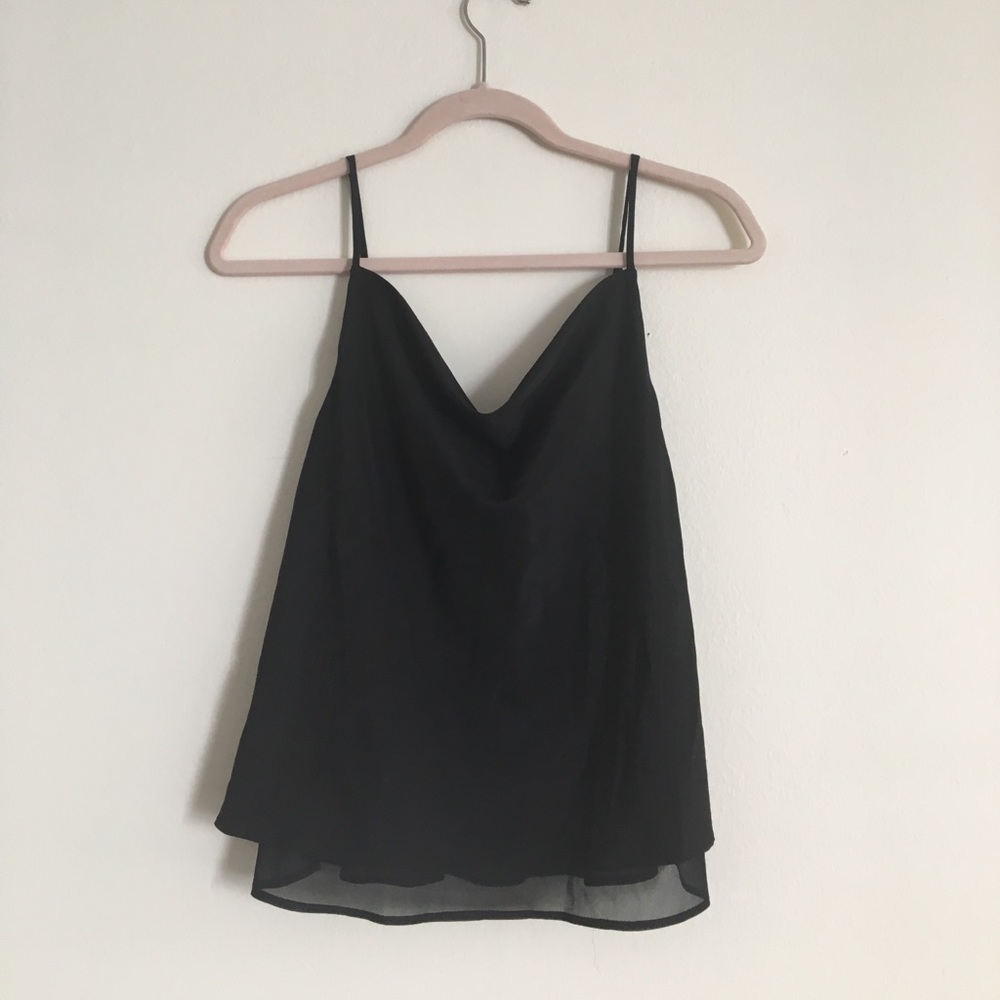 Black Silk swoop-neck tank