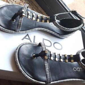 Aldo black and white sandals