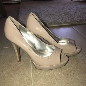 Candie's Nude Peep Toe Heels