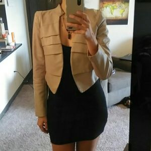 Leather beige jacket