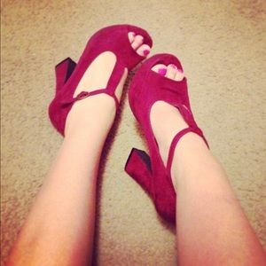 Maroon Suede Heel