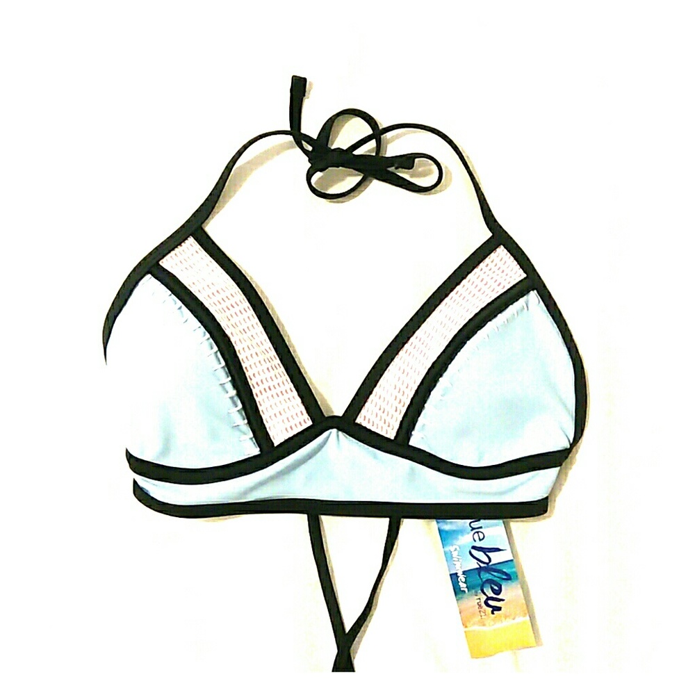 Light Blue w Pink Bikini Top