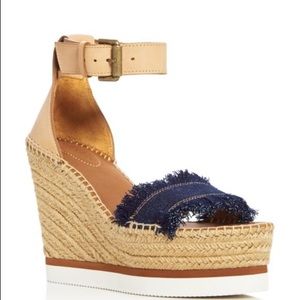 See by Chloe Wedge Espadrilles Size 7